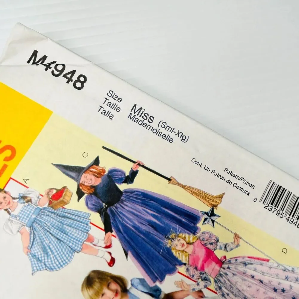 Vintage McCall's Costume Sewing Pattern M4948 Dorothy Wicked Witch Glinda S-XL